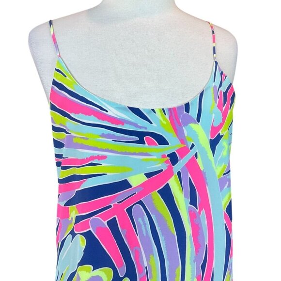 Lilly Pulitzer Zanna Silk Adj. Spaghetti Strap Dress Indigo Sea Dreamin Medium - Picture 2 of 8